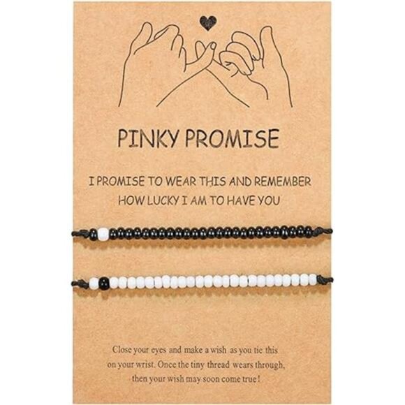 Pinky Promise Matching Bracelet for Couples Soulmate Man Distance Relationship - Picture 7 of 7
